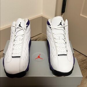 Jordan 13 Retro Sneakers in White and Purple